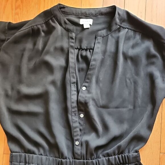 J. Crew Elegant Black Button-Front Jumpsuit- Women's Size Small - Picture 3 of 5